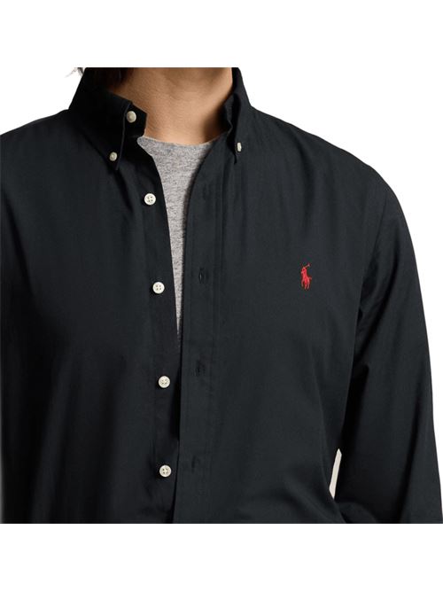 Camicia da uomo in popelin stretch, colore black POLO RALPH LAUREN | 710928255006